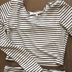 Fitted crop top and matching skirt